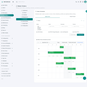 Orders can be viewed in a variety of ways, such as a scheduler.